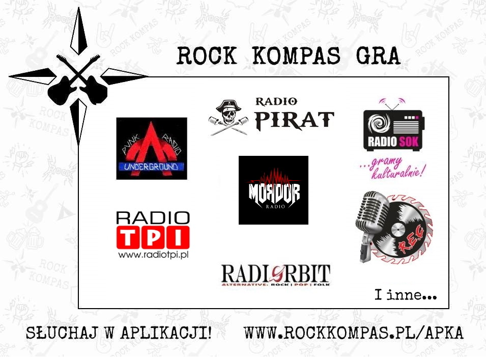 Rock Kompas gra - radia internetowe. Radio Elita Cafe, Radio Orbit, Radio Pol'and'Rock, Radio SOK, Punk Radio Underground, Radio TPI