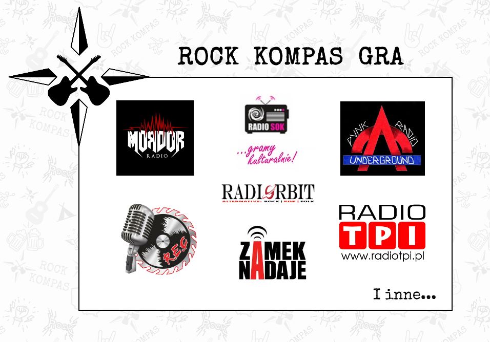 Rock Kompas gra - radia internetowe. Radio Elita Cafe, Radio Orbit, Radio SOK, Punk Radio Underground, Radio TPI, Radio Mordor, Zamek Nadaje